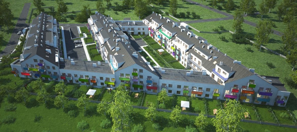 Widok na całe osiedle Osada Kolorowa (wizualizacja: materiały inwestora)