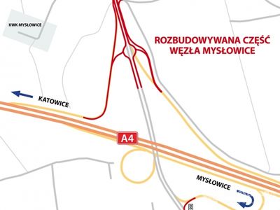 [śląskie] Zmiany organizacji ruchu w związku z rozbudową Węzła Mysłowice na A4 Katowice-Kraków