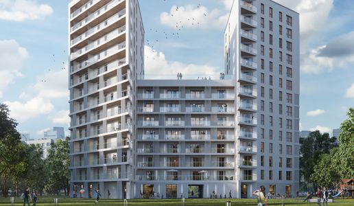 Warszawa: Yugo – Profbud zbuduje na Gocławiu budynek mieszkalny z dwiema wieżami [WIZUALIZACJE]